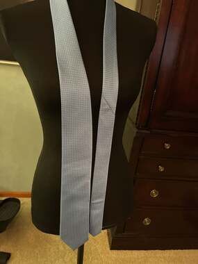 Saldarini 1882 Como-Italy Blue and White Polka Dot Microfiber Tie A652